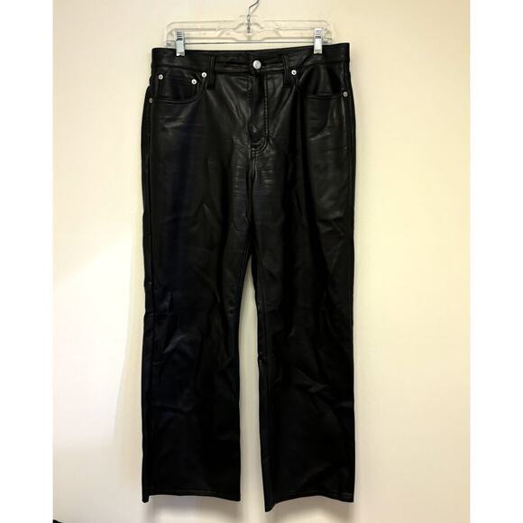 J. Crew Slim wide-leg pant in faux leather Black - Picture 3 of 7